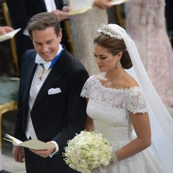 La Princesa Magdalena de Suecia y Chris O'Neill durante su boda