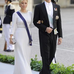 Los Príncipes Pablo y Marie Chantal de Grecia llegando la boda de Magdalena de Suecia y Chris O'Neill