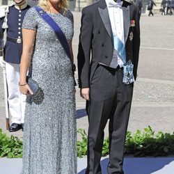 Los Príncipes Felipe y Theodora de Grecia en la boda de Magdalena de Suecia y Chris O'Neill