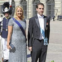 Los Príncipes Felipe y Theodora de Grecia en la boda de Magdalena de Suecia y Chris O'Neill
