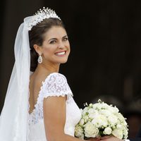 La Princesa Magdalena de Suecia muy feliz el día de su boda con Chris O'Neill