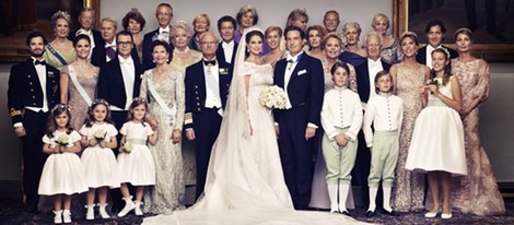 Fotografía oficial de la Casa Real Sueca tras la boda de la princesa Magdalena y Chris O'Neill
