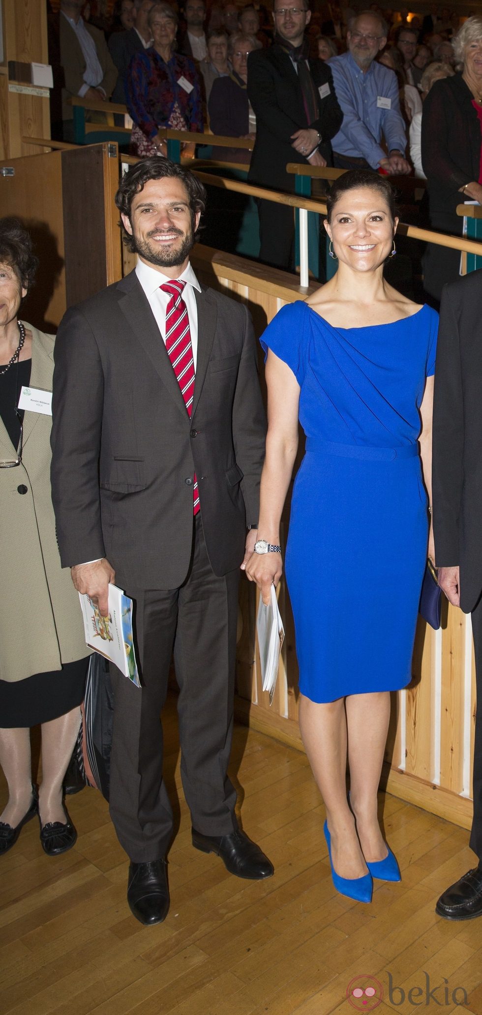 Carlos Felipe de Suecia y la Princesa Victoria en una conferencia en Estocolmo