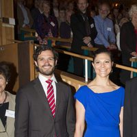 Carlos Felipe de Suecia y la Princesa Victoria en una conferencia en Estocolmo
