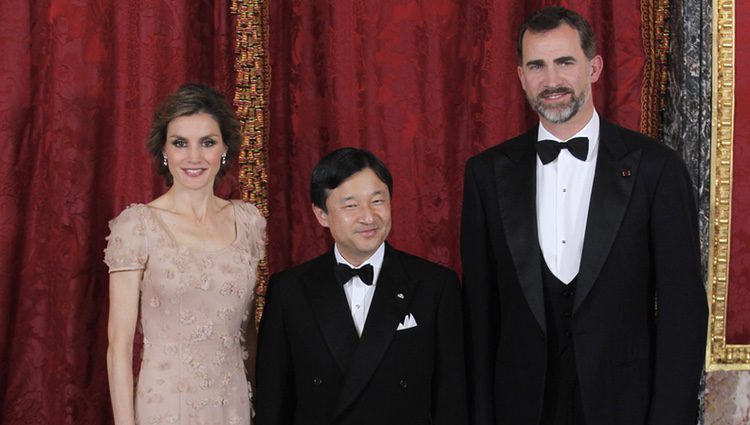 Los Príncipes de Asturias y Naruhito de Japón en la cena de gala en honor a Naruhito de Japón