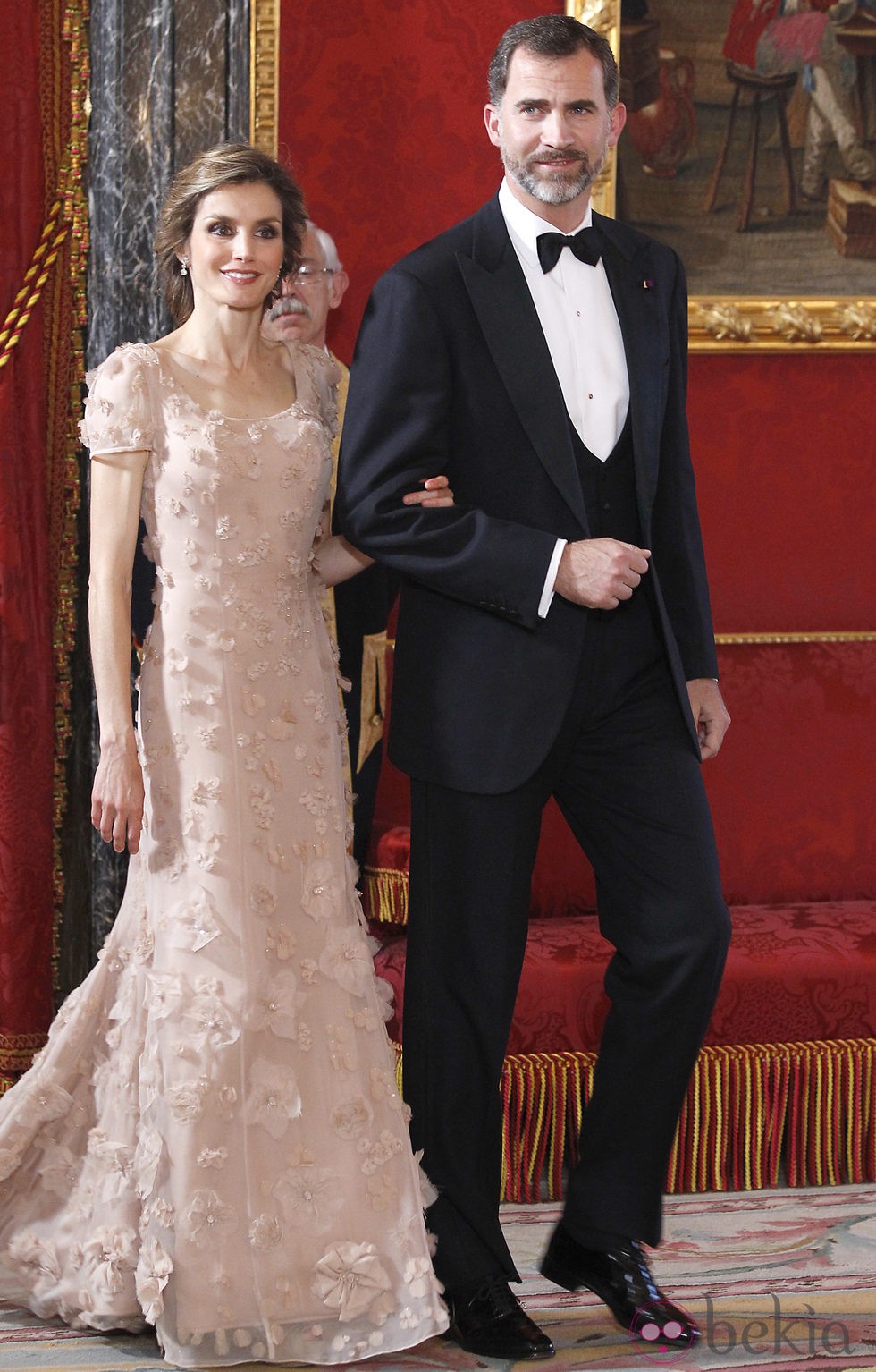 Los Príncipes Felipe y Letizia en la cena de gala en honor a Naruhito de Japón