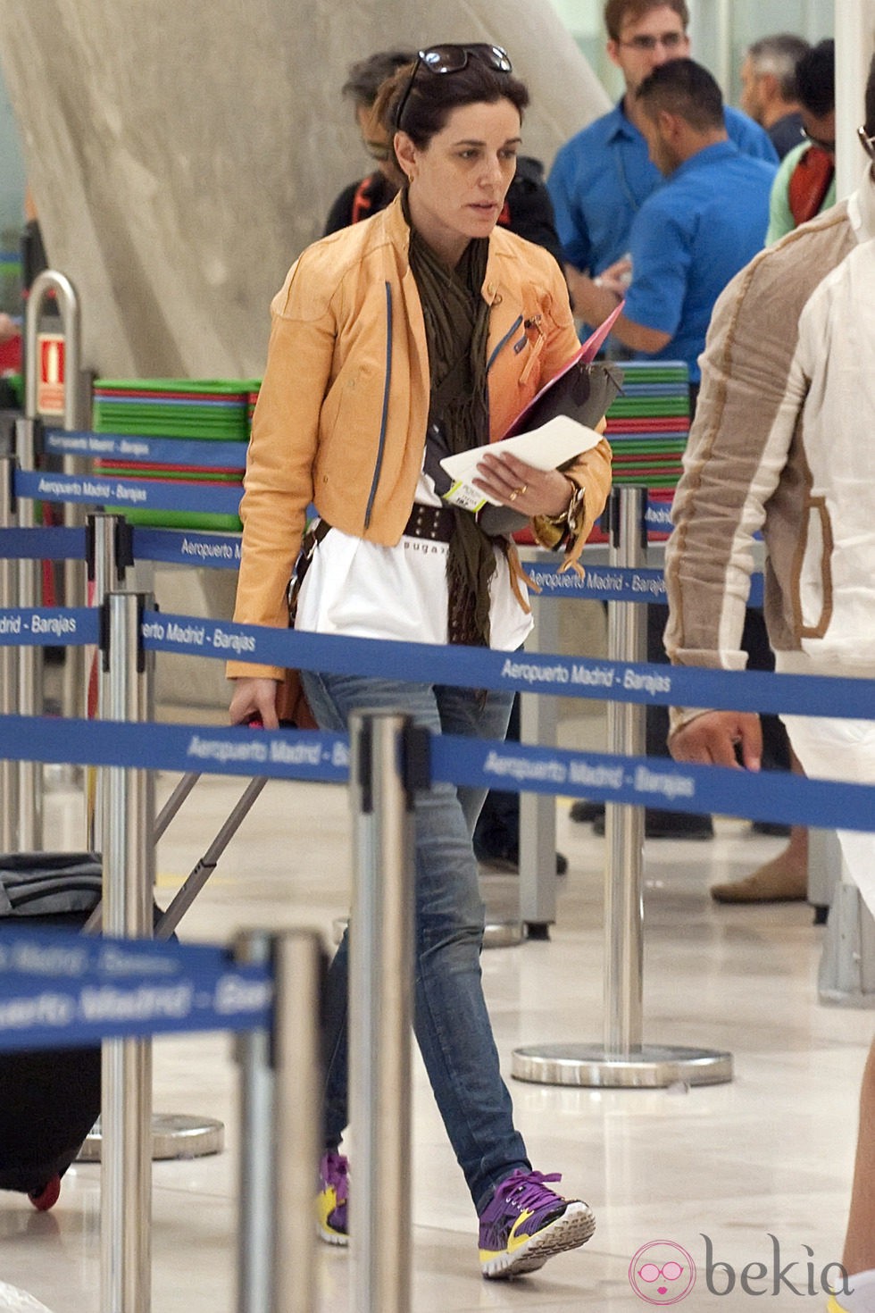 Raquel Sánchez Silva en el aeropuerto de Madrid rumbo a Ibiza