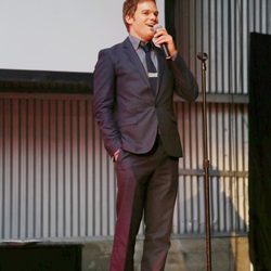 Michael C. Hall presentando la octava temporada de Dexter