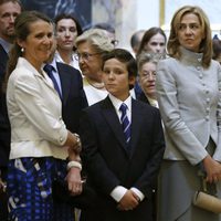 Las Infantas Elena, Cristina y Pilar y Froilán en la misa conmemorativa del centenario del nacimiento del Conde de Barcelona