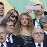 La madre de Gerard Piqué y Shakira en el partido España-Italia de la Copa Confederaciones 2013