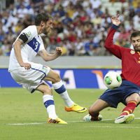 Gerard Piqué en el partido España-Italia de la Copa Confederaciones 2013