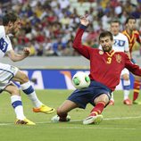 Gerard Piqué en el partido España-Italia de la Copa Confederaciones 2013