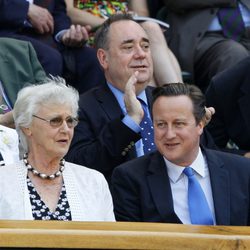 El Primer Ministro británico David Cameron en la final de Wimbledon 2013