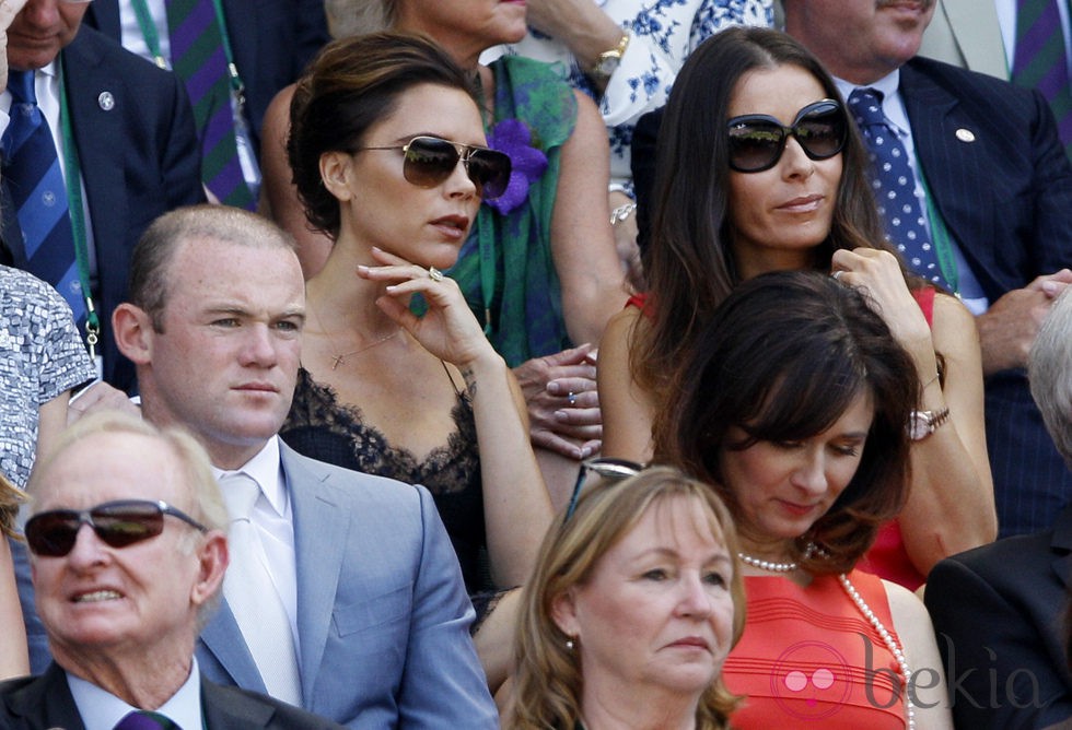 Wayne Rooney y Victoria Beckham en la final de Wimbledon 2013
