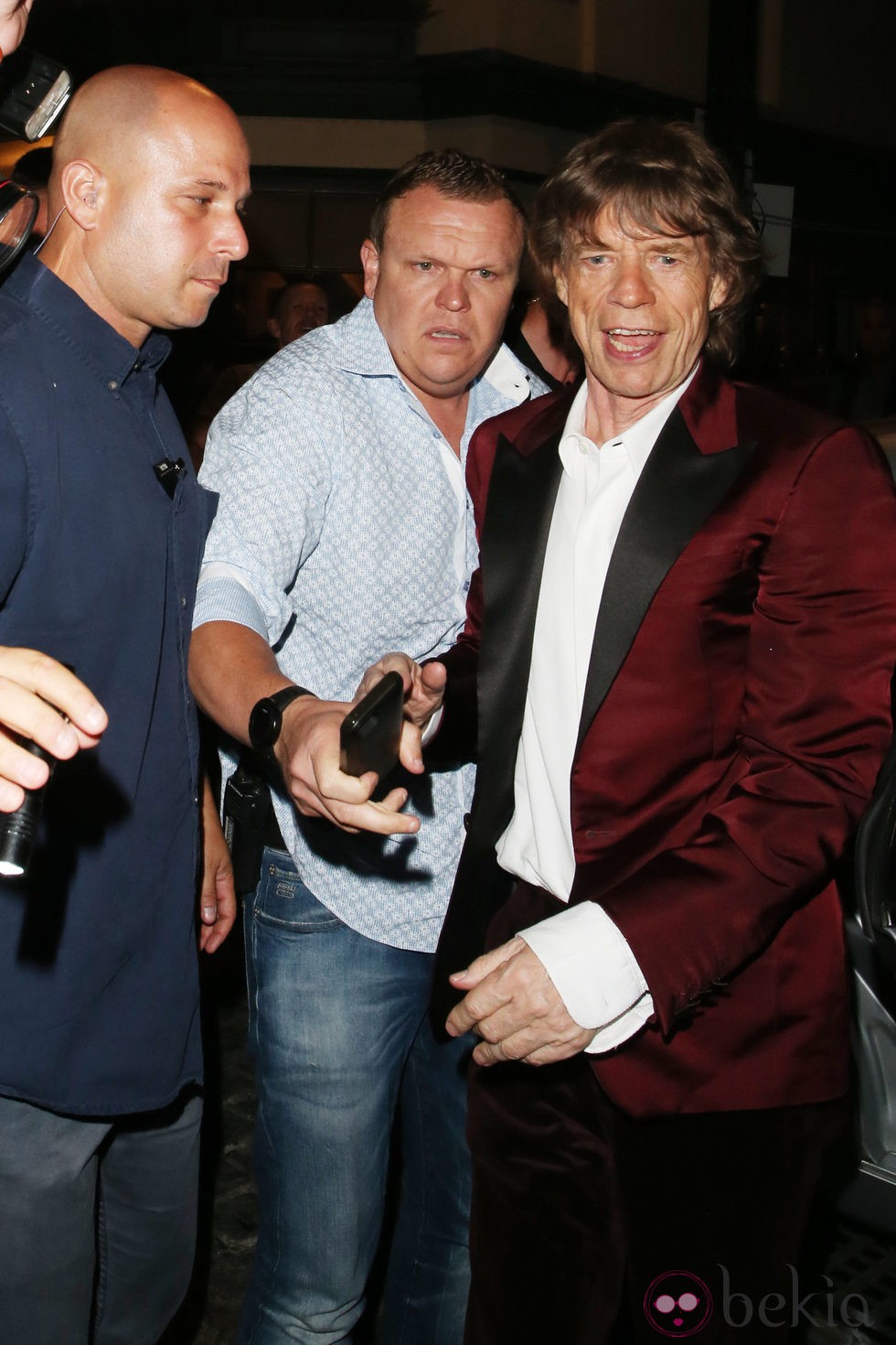 Mick Jagger en la celebración de su 70 cumpleaños