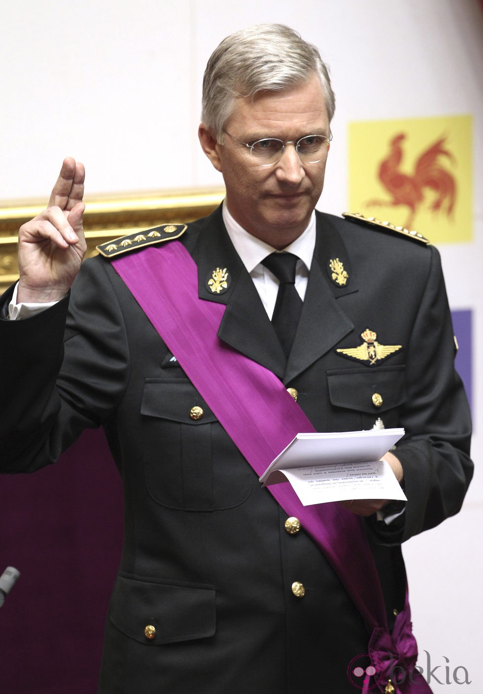 Felipe de Brabante en su juramento como nuevo Rey de Bélgica