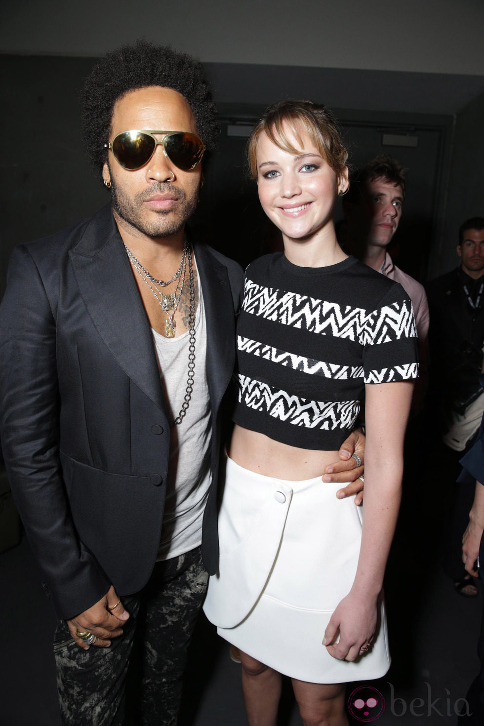 Lenny Kravitz y Jennifer Lawrence en la Comic-Con 2013