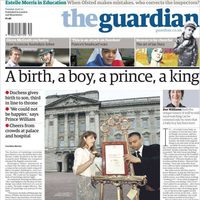 Portada de The Guardian con el nacimiento del hijo de los Duques de Cambridge