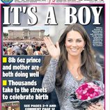 Portada de Daily Express con el nacimiento del hijo de los Duques de Cambridge