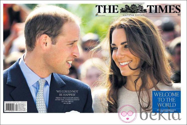 Portada de The Times con el nacimiento del hijo de los Duques de Cambridge