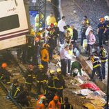 Ayudando a las víctimas de un tren en Santiago de Compostela