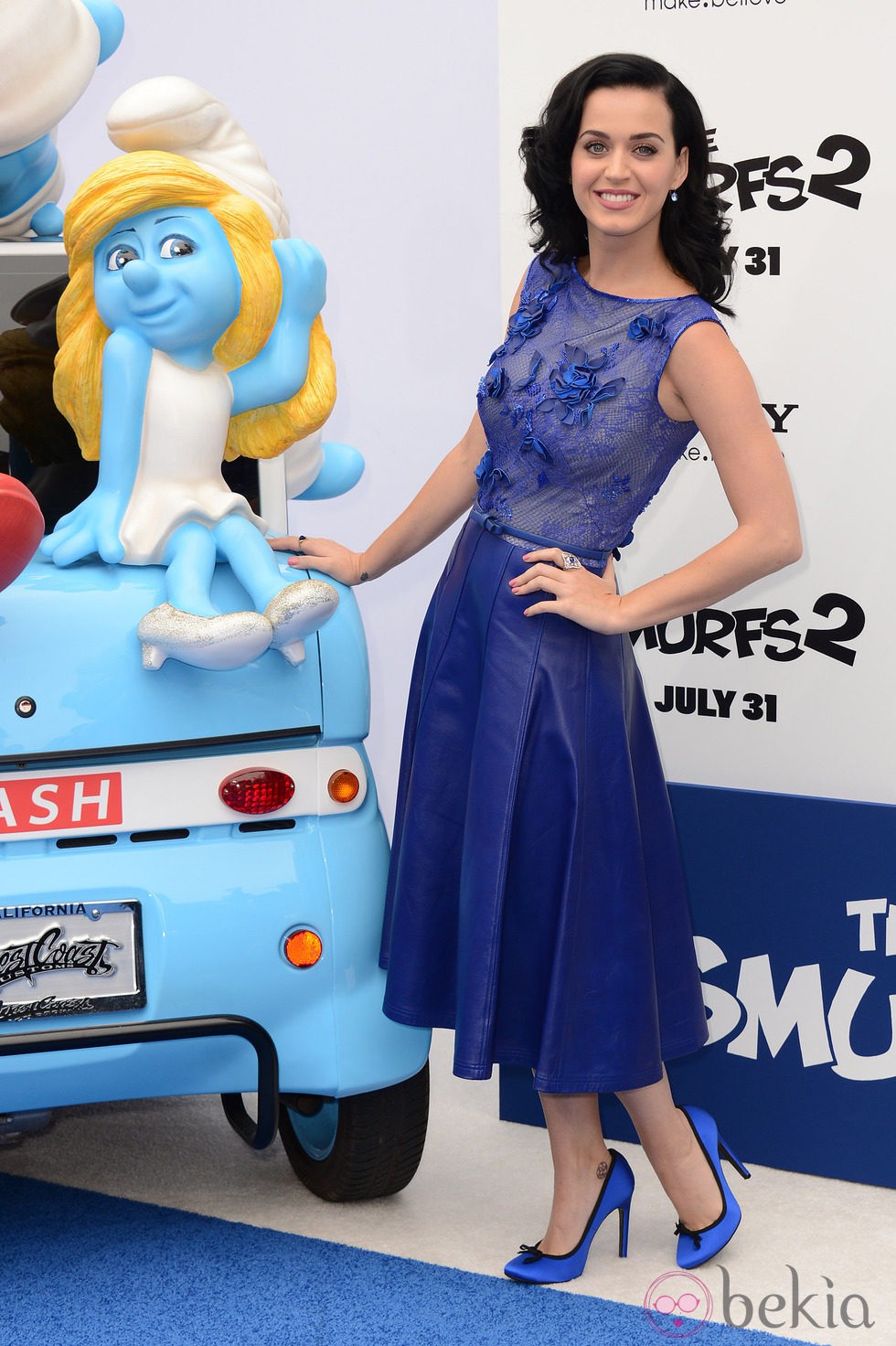 Katy Perry en la premiere de 'Los Pitufos 2' en Los Angeles
