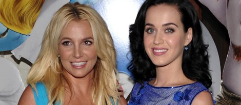 Britney Spears y Katy Perry en la premiere de 'Los Pitufos 2' en Los Angeles