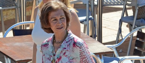 La Reina Sofía en el inicio de sus vacaciones en Mallorca