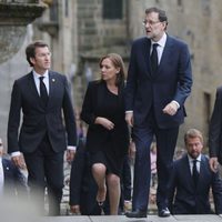 Alberto Núñez Feijoo, Elvira Fernández y Mariano Rajoy en el funeral por las víctimas del tren de Santiago