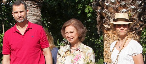 El Príncipe Felipe, la Reina Sofía y la Infanta Elena en Andratx