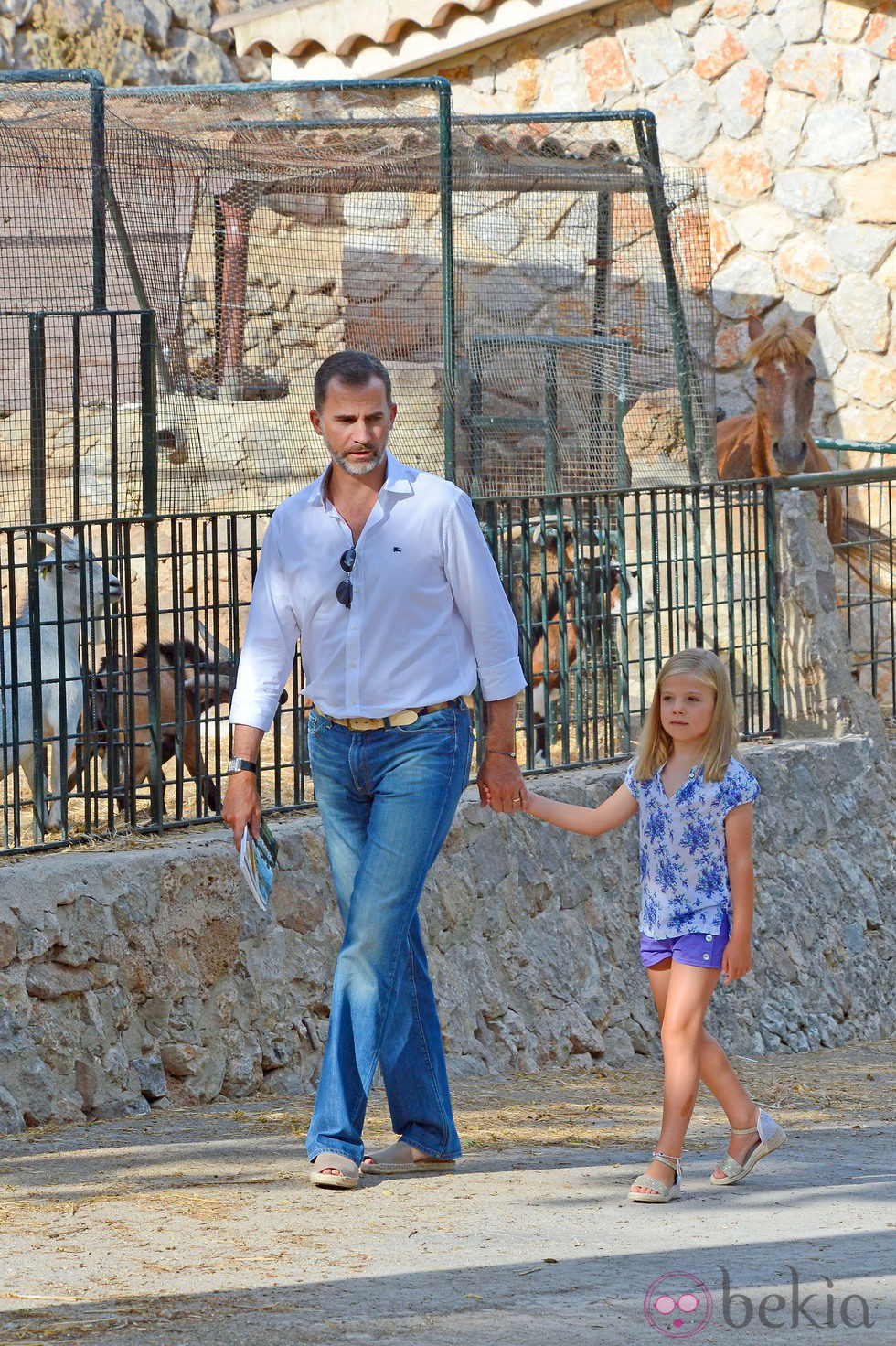 El Príncipe Felipe y la Infanta Sofía en la Granja de Esporles de Mallorca