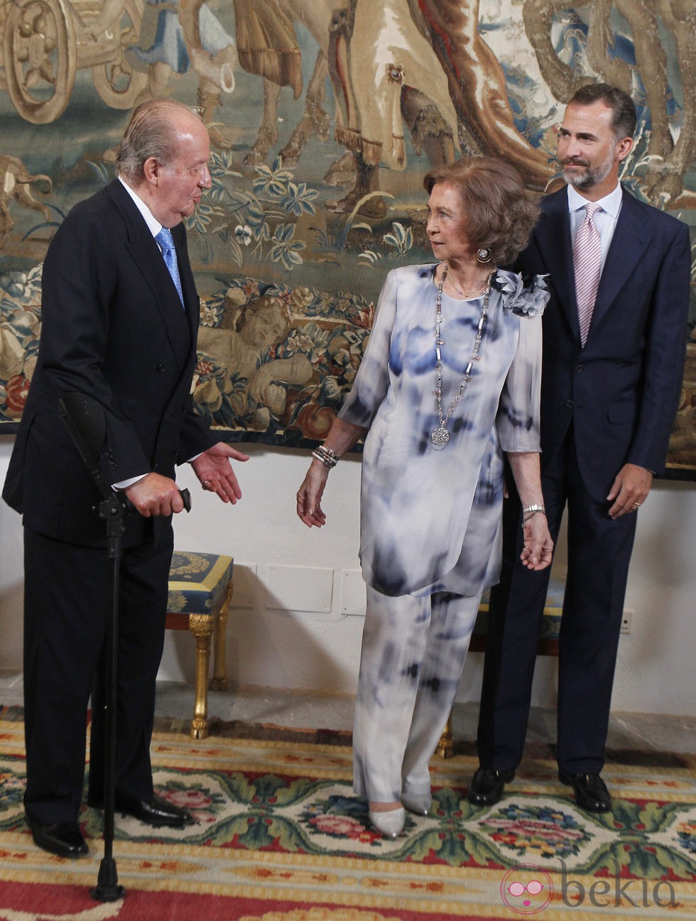 Los Reyes y el Príncipe Felipe en la cena con las autoridades de Baleares