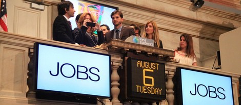 Ashton Kutcher en la apertura de la Bolsa de Nueva York
