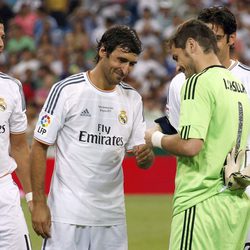 Cristiano Ronaldo, Iker Casillas y Raúl González en el Trofeo Santiago Bernabéu 2013