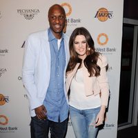 Lamar Odom y Khloe Kardashian en Staple Center