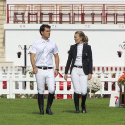 Sergio Álvarez y Marta Ortega en el Concurso de Saltos de Gijón