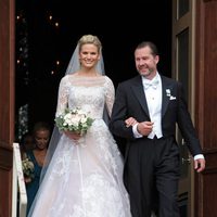 Gustaf Magnusson y Vicky Andren el día de su boda
