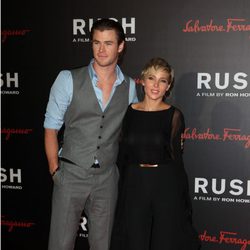 Elsa Pataky y Chris Hemsworth en la fiesta posterior al estreno de 'Rush'