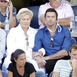 Hugh Jackman y Deborra-Lee Furness en las gradas del US Open de tenis femenino