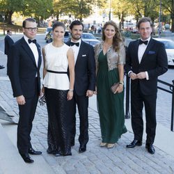 Daniel, Victoria, Carlos Felipe y Magdalena de Suecia con Christopher O' Neill en el Jubileo del Rey