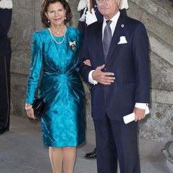 El Rey Carlos Gustavo y la Reina Silvia de Suecia en la misa de Acción de Gracias del Jubileo