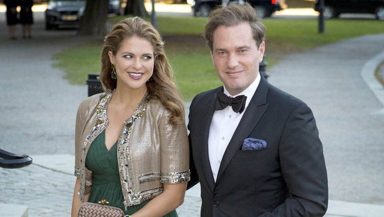 La Princesa Magdalena de Suecia y Chris O' Neill en el Jubileo del Rey Carlos Gustavo de Suecia