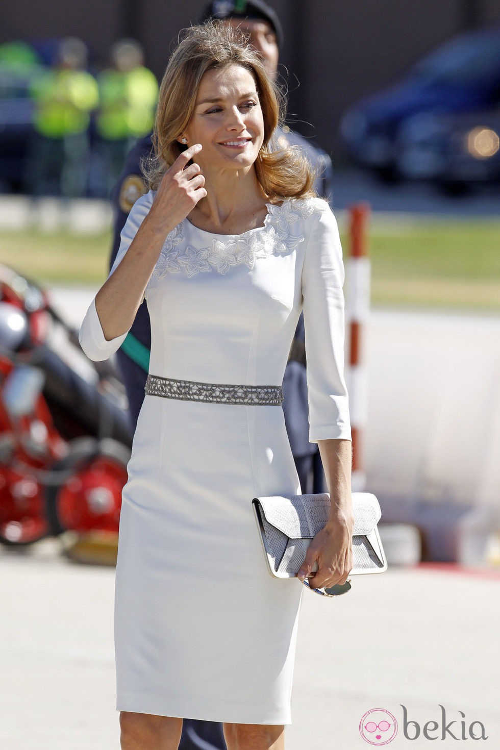 La Princesa Letizia antes de recibir a los Reyes de Holanda en Madrid