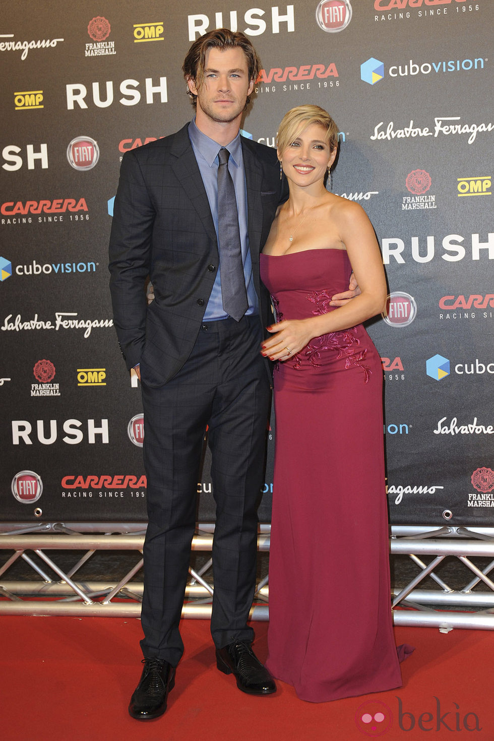Chris Hemsworth y Elsa Pataky en el estreno de 'Rush' en Roma