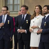 Los Príncipes Daniel, Carlos Felipe y Magdalena y Chris O'Neill en el Jubileo del Rey Carlos Gustavo de Suecia