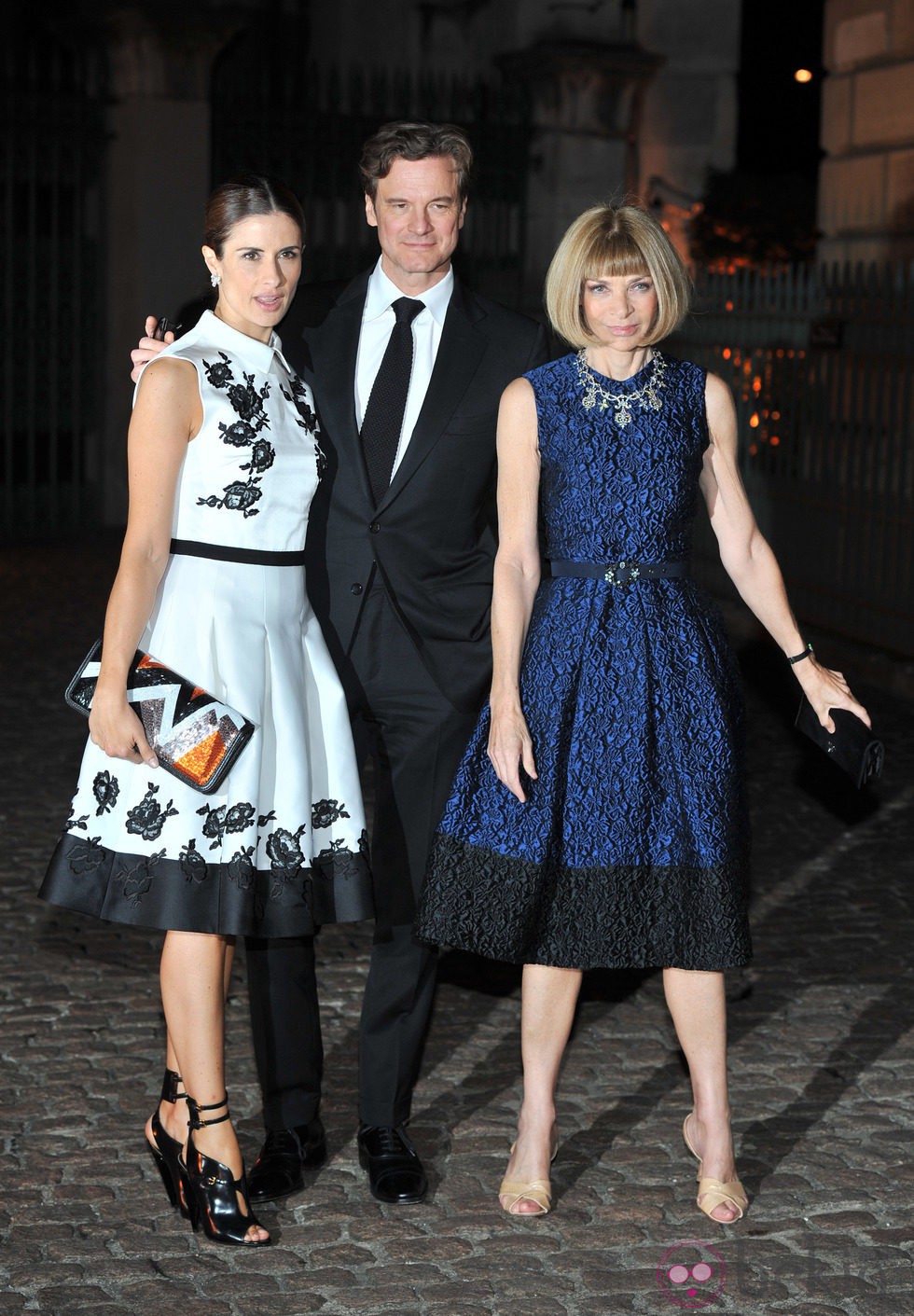 Livia y Colin Firth con Anna Wintour en la fiesta de The Global Fund