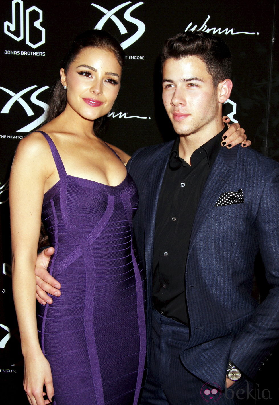 Nick Jonas con su novia Olivia Culpo en la fiesta organizada por su 21 cumpleaños en Las Vegas