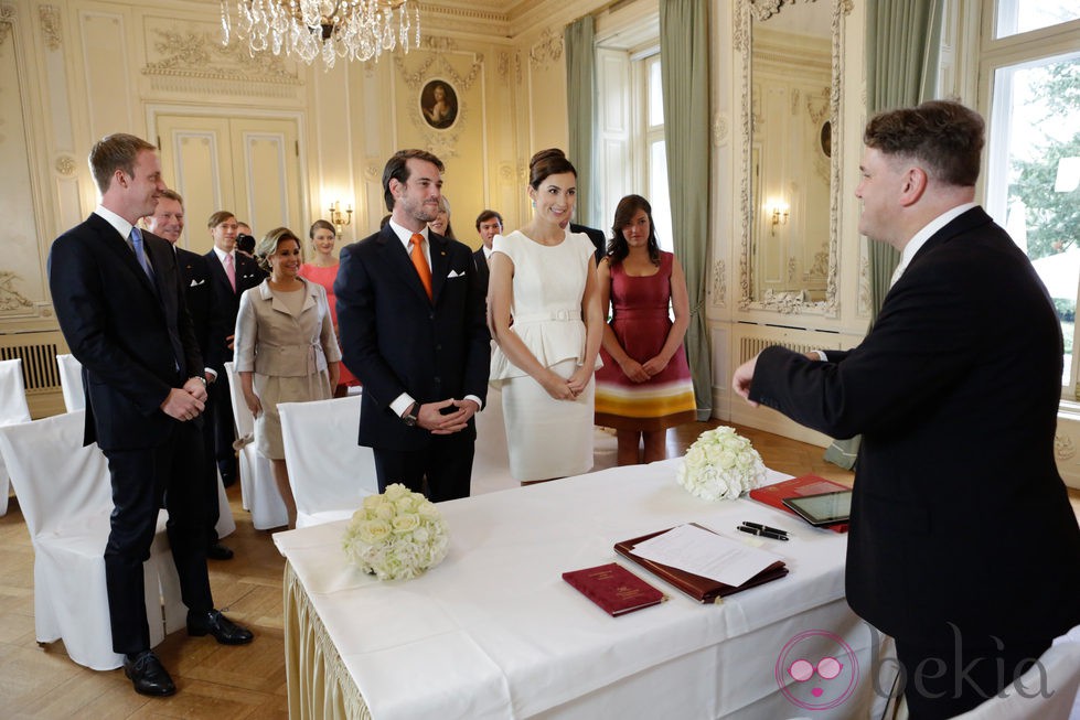 Félix de Luxemburgo y Claire Lademacher en un momento de su boda civil