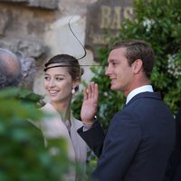Pierre Casiraghi y Beatrice Borromeo, sonrientes en la boda de Félix de Luxemburgo y Claire Lademacher