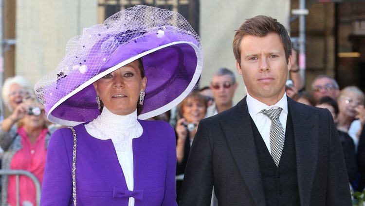 Isabel de Liechtenstein y el Príncipe Wenceslao en la boda de Félix de Luxemburgo y Claire Lademacher